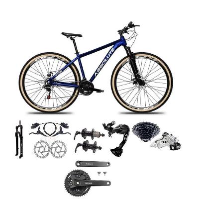 Bicicleta Aro 29 Absolute Nero 5 Câmbios Shimano Alívio/altus 27v Freio A Oléo Garfo Trava Pneu C/faixa -azul Tam.15