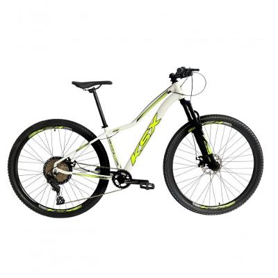 Bicicleta Aro 29 Ksx Sd7 Feminina 12v Garfo Com Trava K7 11/50 Freios Hidráulicos Kit 1x12 - Branco/amarelo Tam. 17