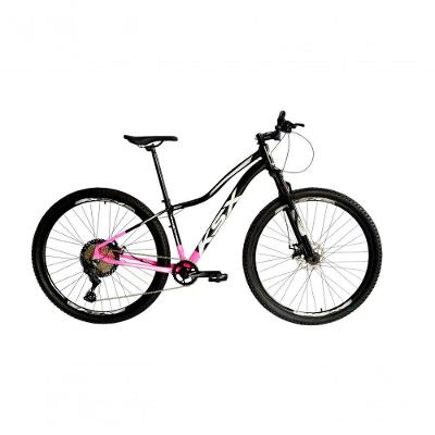 Bicicleta Aro 29 Ksx Sd7 Feminina 12v Garfo Com Trava K7 11/50 Freios Hidráulicos Kit 1x12 - Rosa/preto Tam. 17