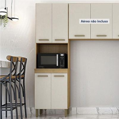Paneleiro Com Nicho 4 Portas São Luis Valdemoveis Cinamomo/off White