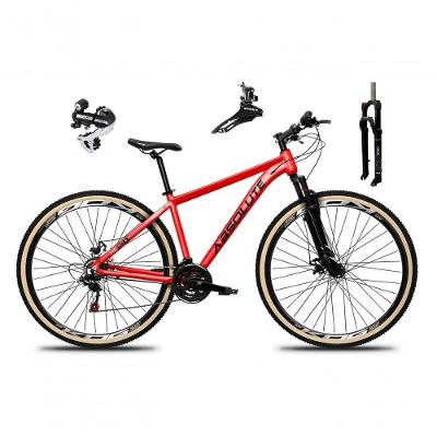 Bicicleta Aro 29 Absolute Nero 5 Câmbio Shimano 24v Acera K7 Garfo Trava Freio A Disco Pneu C/faixa - Vermelho Tam.17