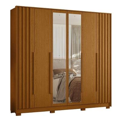 Guarda Roupa Casal 237cm Com Espelho Vinna A02 Cinamomo - Mpozenato