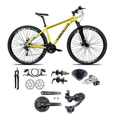 Bicicleta Aro 29 Absolute Nero 5 Câmbios Shimano Deore E Altus 27v Freio Hidraulico Garfo C/trava -amarelo Tam.21