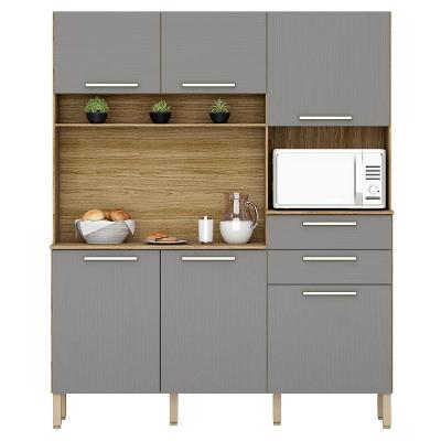 Cozinha Compacta 6 Portas 2 Gavetas 161 Cm Montesa Freijo Gris Ktp