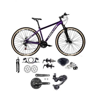 Bicicleta Aro 29 Absolute Nero 5 Câmbios Shimano Deore/altus 27v Freio A Oléo Garfo C/trava Pneu C/faixa -roxo Tam.15