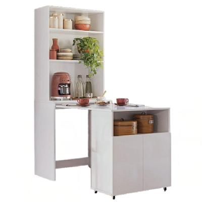 Armário De Cozinha Multifuncional Com Mesa Retrátil Para Café Duo Kit's Paraná Branco