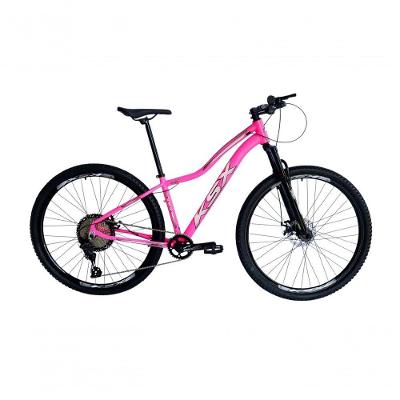 Bicicleta Aro 29 Ksx Sd7 Feminina 12v Garfo Com Trava K7 11/50 Freios Hidráulicos Kit 1x12 - Rosa/branco Tam. 15