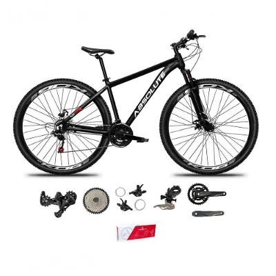 Bicicleta Aro 29 Absolute Nero 5 Alumínio 2x9 18v K7 Freios Hidráulicos Garfo Com Trava - Preto Tam.15