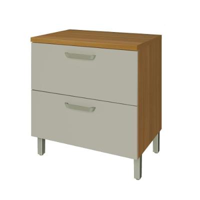 Balcão 1 Porta 1 Gaveta 80cm Em Mdf Princesa Freijó/off White Nesher Cristal