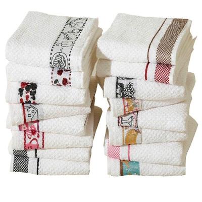 Kit Pano De Copa Lmpeter Atoalhado Com Barra Decorada Jacquard 45cmx70cm(12 Unidade)branco