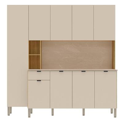 Cozinha Compacta 9 Portas 1 Gavetas 201 Cm Pulse Freijo Soft Ktp