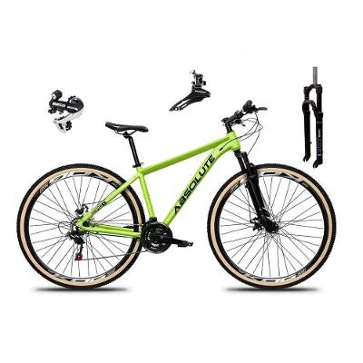 Bicicleta Aro 29 Absolute Nero 5 Câmbio Shimano 24v Acera K7 Garfo Trava Freio A Disco Pneu C/faixa - Verde Tam.21