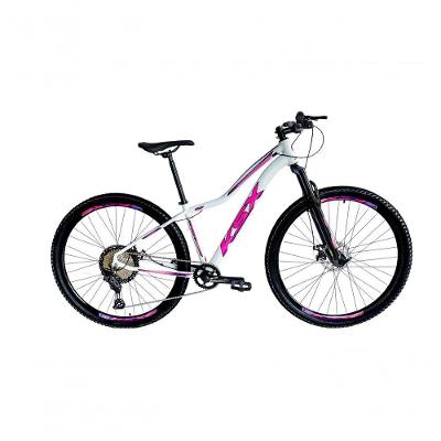 Bicicleta Aro 29 Ksx Sd7 Feminina 12v Garfo Com Trava K7 11/50 Freios Hidráulicos Kit 1x12 - Branco/rosa/violeta Tam. 15