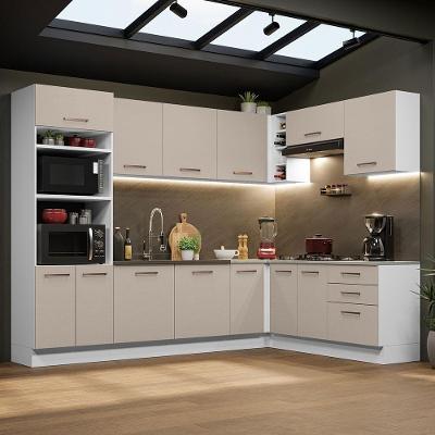 Armário De Cozinha Completa De Canto 479cm Agata Madesa 01 Branco/crema