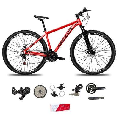 Bicicleta Aro 29 Absolute Nero 5 Alumínio 2x9 18v K7 Freios Hidráulicos Garfo Com Trava - Vermelho Tam.17