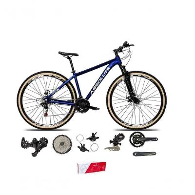 Bicicleta Aro 29 Absolute Nero 5 Alumínio 2x9 18v K7 Freios Hidráulicos Garfo Com Trava Pneu C/faixa - Azul Tam.21