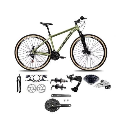 Bicicleta Aro 29 Absolute Nero 5 Câmbios Shimano Alívio/altus 27v Freio A Oléo Garfo Trava Pneu C/faixa -oliva Tam.21