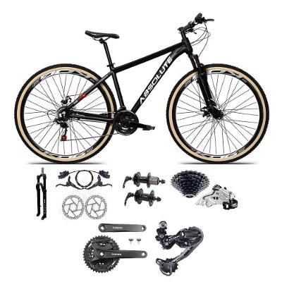 Bicicleta Aro 29 Absolute Nero 5 Câmbios Shimano Deore/altus 27v Freio A Oléo Garfo C/trava Pneu C/faixa -preto Tam.15