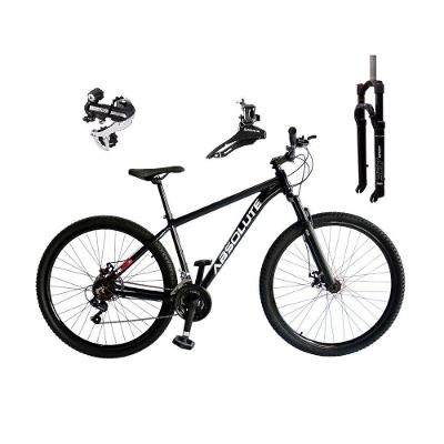 Bicicleta Aro 29 Absolute Nero 5 Câmbio Shimano 24v Acera K7 Garfo Trava Freio A Disco - Preto Tam.19