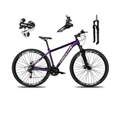 Bicicleta Aro 29 Absolute Nero 5 Câmbio Shimano 24v Acera K7 Garfo Trava Freio A Disco - Roxo Tam.15