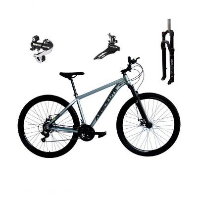 Bicicleta Aro 29 Absolute Nero 5 Câmbio Shimano 24v Acera K7 Garfo Trava Freio A Disco - Cinza Tam.21