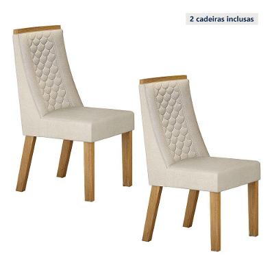 Conjunto 2 Cadeiras Dora Valdemoveis Cinamomo/veludo Palha