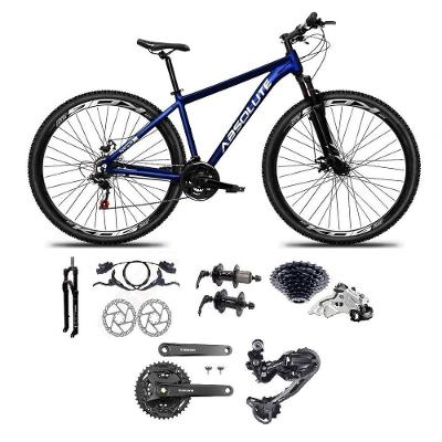 Bicicleta Aro 29 Absolute Nero 5 Câmbios Shimano Deore E Altus 27v Freio Hidraulico Garfo C/trava -azul Tam.21