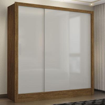 Guarda Roupa Casal Fortaleza 3 Portas Carioca Móveis Cinamomo Com Off White
