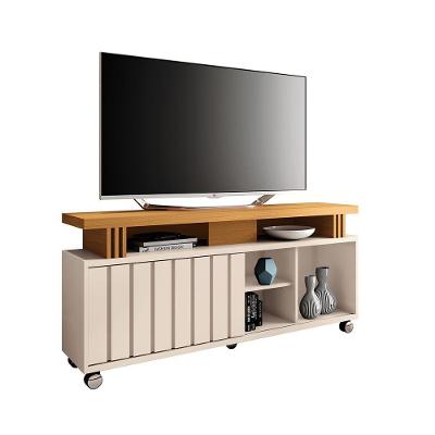 Rack Para Sala Bancada De Tv 70 Pol 136cm Sora 1.3 Off White/cinamomo H01 - D'rossi