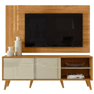 Painel Rack Bancada Tv 60 Pol 160 Cm Cronos Cumaru Opala Madetec