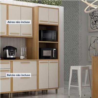 Paneleiro Com 2 Nichos 4 Portas Torino Valdemoveis Cinamomo/off White