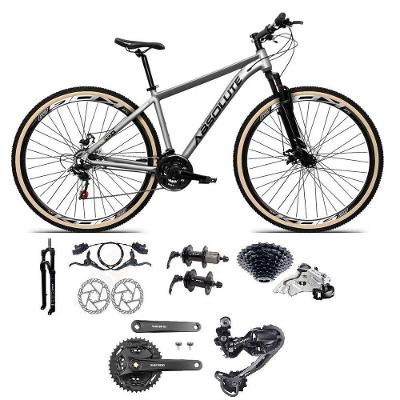 Bicicleta Aro 29 Absolute Nero 5 Câmbios Shimano Deore/altus 27v Freio A Oléo Garfo C/trava Pneu C/faixa -cinza Tam.17