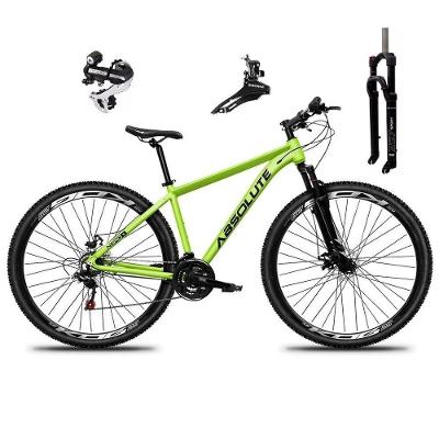 Bicicleta Aro 29 Absolute Nero 5 Câmbio Shimano 24v Acera K7 Garfo Trava Freio A Disco - Verde Tam.19