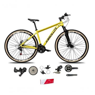 Bicicleta Aro 29 Absolute Nero 5 Alumínio 2x9 18v K7 Freios Hidráulicos Garfo Com Trava Pneu C/faixa - Amarelo Tam.21