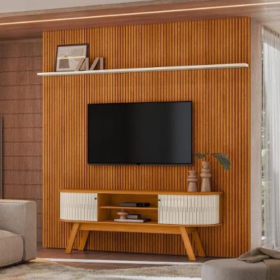Kit New Amalfi Painel E Aparador Rack Cinamomo/off-white