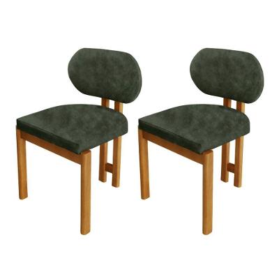 Conjunto Com 2 Cadeiras Madeira Nala Jade/Imbuia Nat.