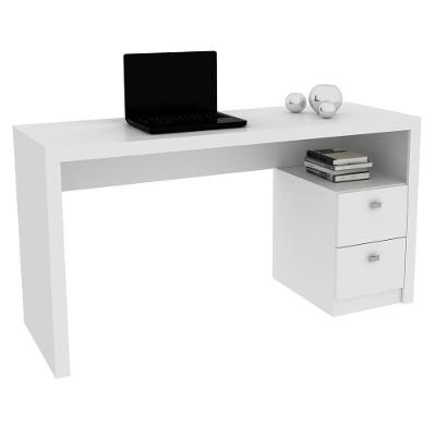 Escrivaninha Com 2 Gavetas Multimóveis Vcr25033 Branco Branco