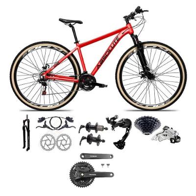 Bicicleta Aro 29 Absolute Nero 5 Câmbios Shimano Alívio/altus 27v Freio A Oléo Garfo Trava Pneu C/faixa -vermelho Tam.17