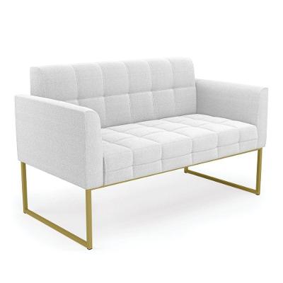 Namoradeira E Poltrona Industrial Dourado Elisa Bouclê D03 - D?rossi Cor Off White