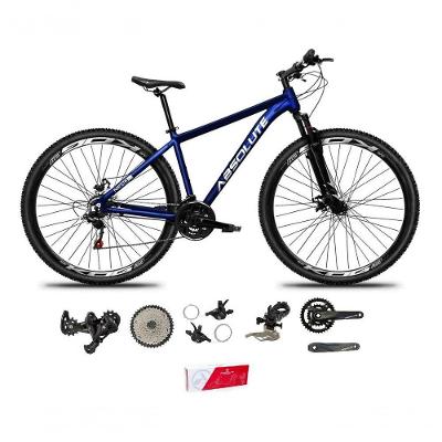 Bicicleta Aro 29 Absolute Nero 5 Alumínio 2x9 18v K7 Freios Hidráulicos Garfo Com Trava - Azul Tam.15