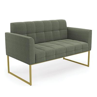 Namoradeira E Poltrona Industrial Dourado Elisa Bouclê D03 - D?rossi Cor Verde Pistache