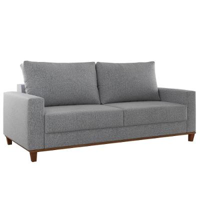Sofá 3 Lugares Palazo Linho Cinza 180cm