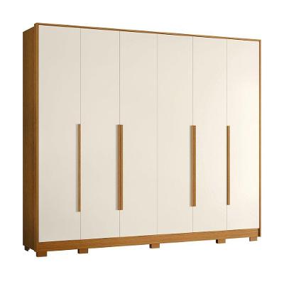 Guarda Roupa Casal 270cm 6 Portas Fascine A02 Off/cinamomo - Mpozenato