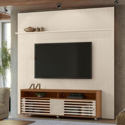 Conjunto Domo New Prestige Painel C/ Rack E Rodízios Naturale/off-white