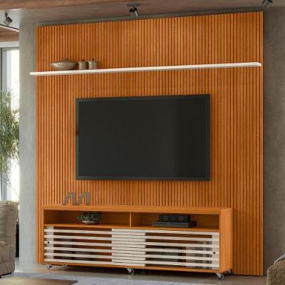 Conjunto Domo New Prestige Painel C/ Rack E Rodízios Cinamomo/off-white