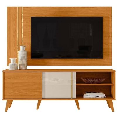 Painel Rack Bancada Tv 60 Pol 160 Cm Cronos Cinamomo Off White Madetec
