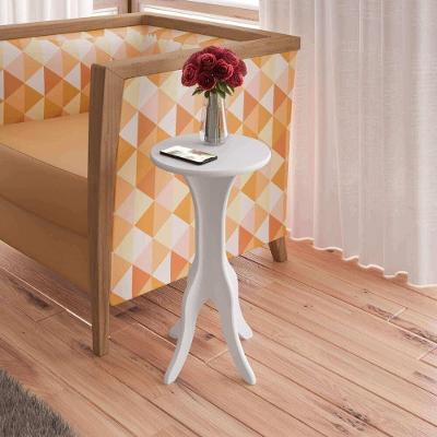 Mesa De Apoio/Lateral Redonda 30Cm Multimóveis Cr45130 Branca Branco