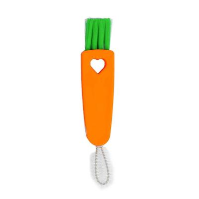 Escova De Limpeza Multiuso Para Teclado Cantos Frisos Notebooks 3 Em 1 Cor:laranja