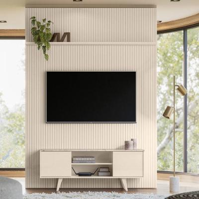 Conjunto New Horizonte Painel Com Prateleira Aparador Rack Calacata/off-white