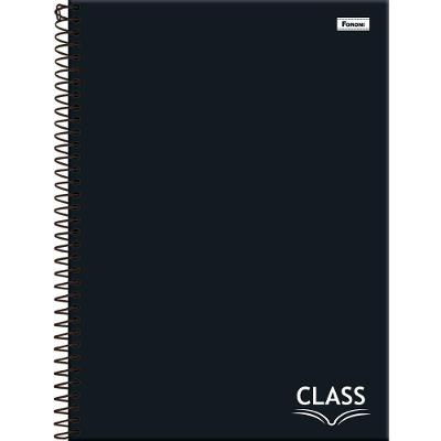Caderno Espiral Capa Dura Universitário 10 Matérias Class 160f Foroni Preto